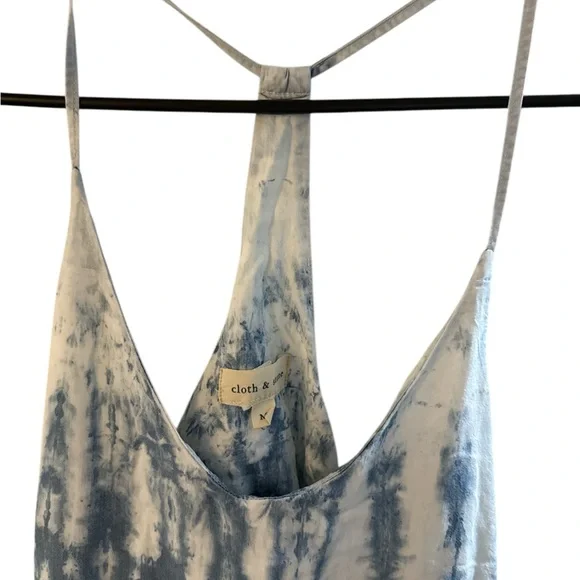 Anthropology Cloth & Stone Blue and White Above Knee Halter Tied Dress Size M - Picture 4 of 8